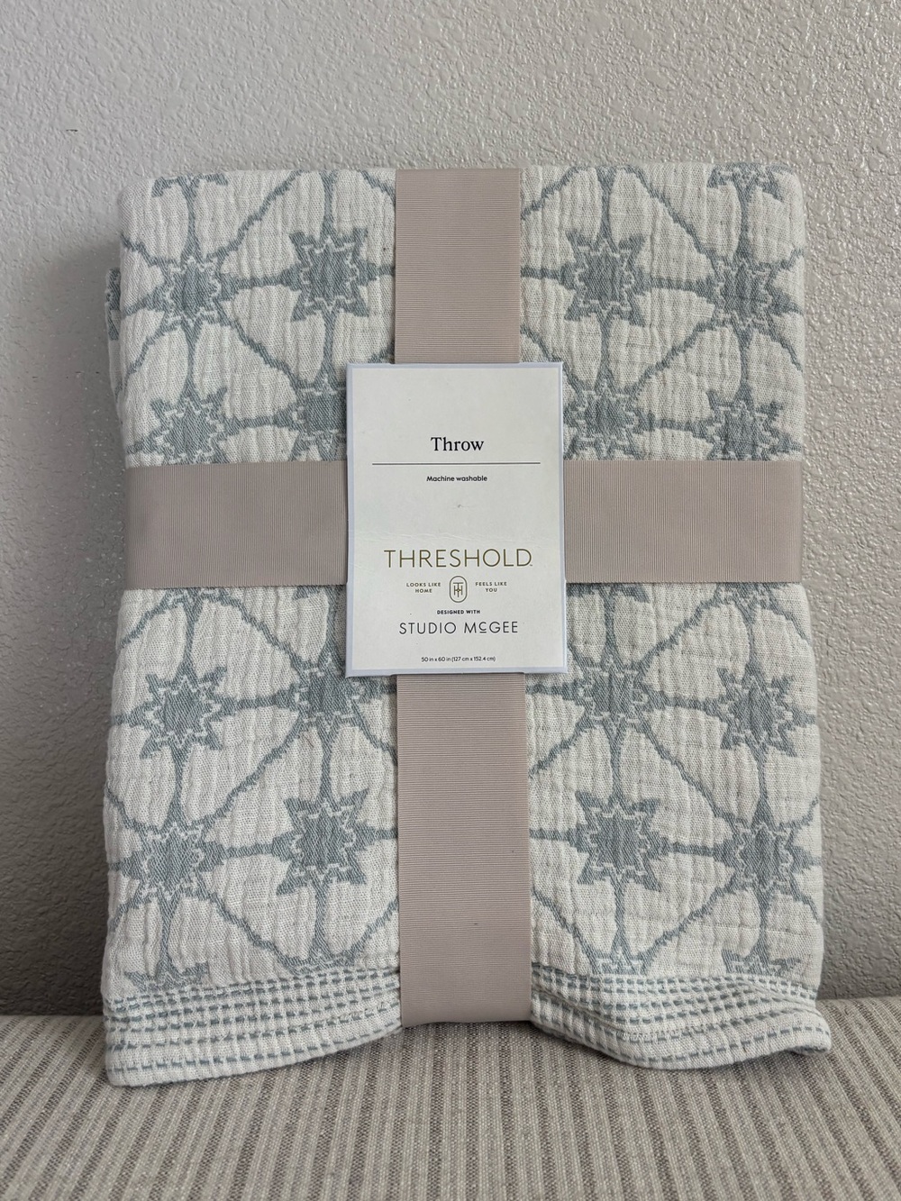 NWT 50"X60" Cotton Textured Throw - Threshold designed with Studio McGee